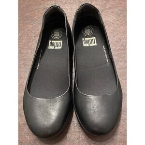 FitFlop Anatomicush Black Ballet Flats Women’s 8.5 Comfort Slip On Walking Shoes